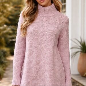 NWT Joie Blush Pink Cowl Neck Sweater tunic length size large